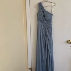 Azazie One-Shoulder Dress in Soft Blue